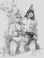 A Birthday sketch from Atula, Red Sonja and Conan Comic Art
